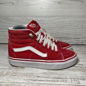 Vans Skate High Tops Old Skool Red / White Men's 4.5 Women's 6